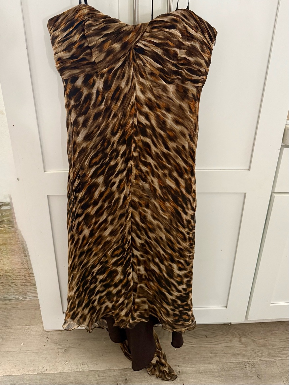 laundry by shelli segal leopard print dress strapless
